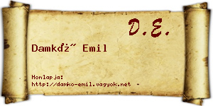 Damkó Emil névjegykártya